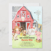Invitation Baby shower d'amis de Cute Barnyard (Devant)