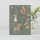 Invitation Baby shower d'amis de la forêt (Debout devant)