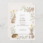 Invitation Baby shower d'amis de la forêt (Devant / Derrière)