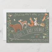 Invitation Baby shower d'amis de la forêt (Devant)