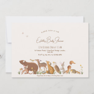 Invitation Baby shower d'amis de la forêt