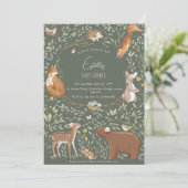 Invitation Baby shower d'amis de la forêt (Debout devant)