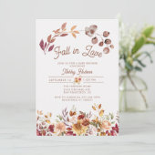 Invitation Baby shower d'amour de la chute florale (Debout devant)
