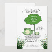 Invitation Baby shower d'amour de la grenouille-mè (Devant / Derrière)
