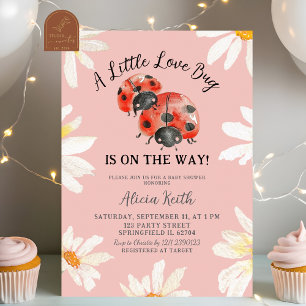 Invitation Baby shower d'amour de marguerite rose minimaliste