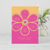 Invitation Baby shower d'amusement Floral Rose (Debout devant)