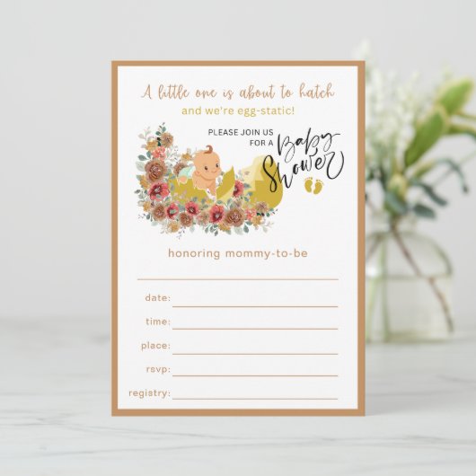 Invitation Baby shower D'Amusement Remplissez L'Invitation No (Debout devant)