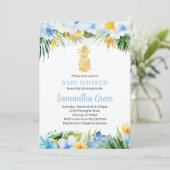 Invitation Baby shower d'ananas (Debout devant)