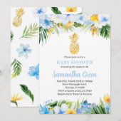 Invitation Baby shower d'ananas (Devant / Derrière)