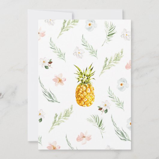 Invitation Baby shower d'ananas (Dos)