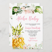 Invitation Baby shower d'ananas (Devant / Derrière)