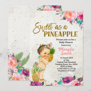 Invitation Baby shower d'ananas