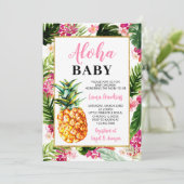 Invitation Baby shower d'ananas (Debout devant)