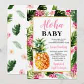 Invitation Baby shower d'ananas (Devant / Derrière)