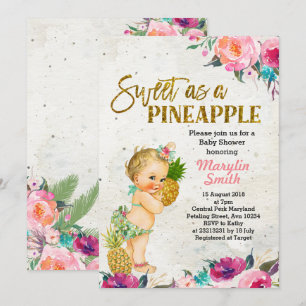 Invitation Baby shower d'ananas de plage