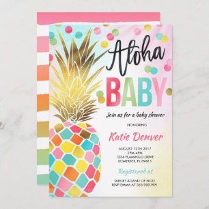 Invitation Baby shower d'ananas Douche tropicale