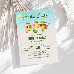 Invitation Baby shower d'ananas Hawaiian Luau Aloha