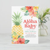 Invitation Baby shower d'ananas tropical (Debout devant)