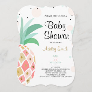 Invitation Baby shower d'ananas Tropical Bridal