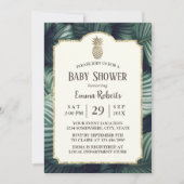 Invitation Baby shower d'ananas Tropical Feuille Luau (Devant)
