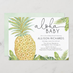 Invitation baby shower d'ananas tropical neutre