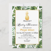 Invitation Baby shower d'ananas tropicale (Devant)