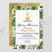 Invitation Baby shower d'ananas tropicale