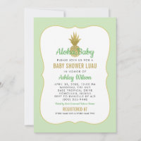 Baby shower d'ananas vert tropical Luau