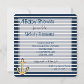 Invitation Baby shower d'Ancre de la Marine (Dos)