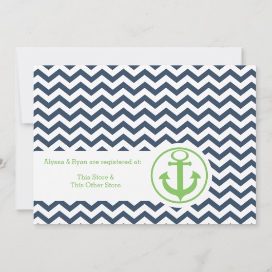 Invitation Baby shower d'Ancre Nautical Zigzag (Dos)