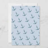 Invitation Baby shower d'Ancre Nautique Bleu Cute Simple (Dos)