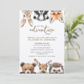 Invitation Baby shower d'animaux boisés de la forêt rustique (Debout devant)