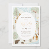 Invitation Baby shower d'animaux boisés modernes (Devant)