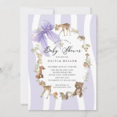 Invitation Baby shower d'animaux boisés modernes (Devant)