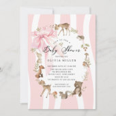Invitation Baby shower d'animaux boisés modernes (Devant)