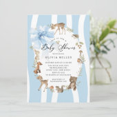 Invitation Baby shower d'animaux boisés modernes (Debout devant)