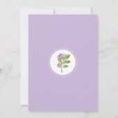 Invitation Baby shower d'animaux de bois floraux violets Invi (Dos)