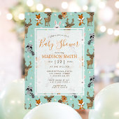Invitation Baby shower d'animaux de bois mignons