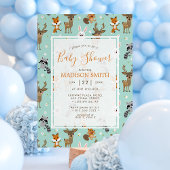 Invitation Baby shower d'animaux de bois mignons