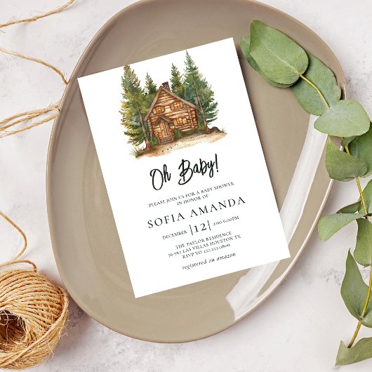 Invitation Baby shower d'animaux de bois mignons