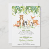 Invitation Baby shower d'animaux de bois par Mail Greenery Bo (Devant)