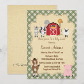 Invitation Baby shower d'animaux de ferme Rustique (Devant / Derrière)
