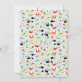 Invitation Baby shower d'animaux de forêt rustique (Dos)