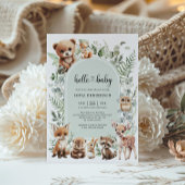 Invitation Baby shower d'animaux de la forêt à Sage