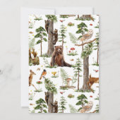Invitation baby shower d'animaux de la forêt de la maison ouv (Dos)