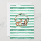 Invitation Baby shower d'animaux de la forêt en tranches de b (Dos)