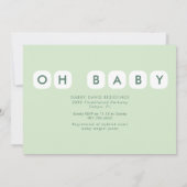 Invitation Baby shower d'animaux de la Jungle de Mint Foliage (Dos)