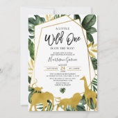 Invitation Baby shower d'animaux de la Jungle géométrique d'o (Devant)