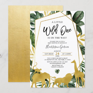 Invitation Baby shower d'animaux de la Jungle géométrique d'o