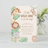 Invitation Baby shower d'animaux de la jungle mignonne (Debout devant)